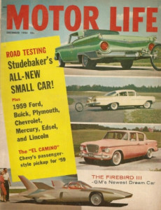 MOTOR LIFE 1958 DEC - STUDE LARK, '59 HAWK, '59 FORDS-VETTE-LINCOLN-EL CAMINO*
